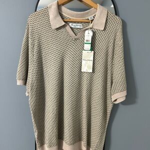 Tommy Bahama Coolside Johnny Collar  Patterned Polo Shirt